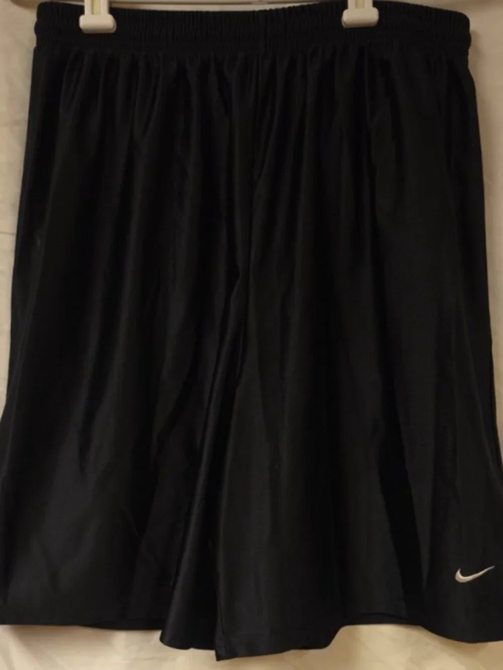 VTG Nike Men (L) Black Baggy Wide Leg Shiny Basketball Shorts Y2K Hip Hop 26X9